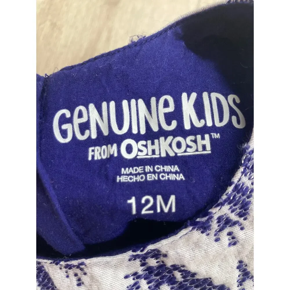 Oshkosh Blue & White Tunic Top/Dress, Size 12M